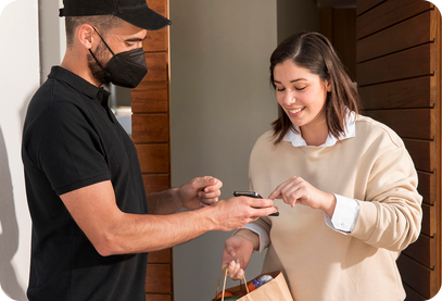 Close-up of a payment and delivery optimisation interface